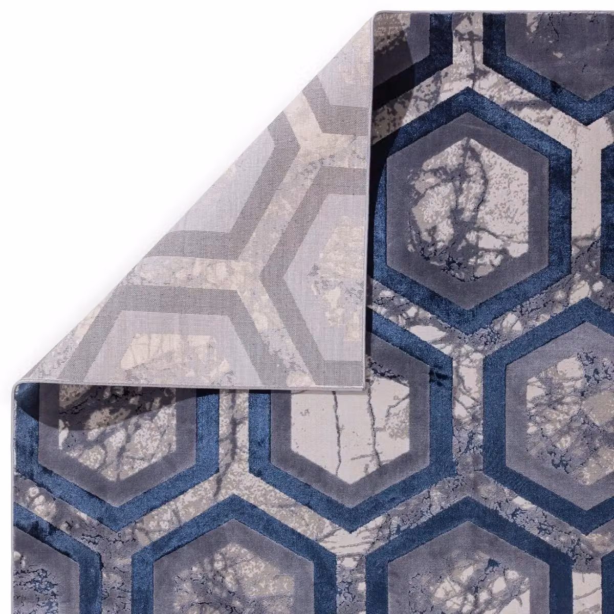 The Rug Shop UK Modern Abstract Area Rug in Dark Blue, Polyester and Polypropylene, W: 200 cm, D: 290 cm – 4