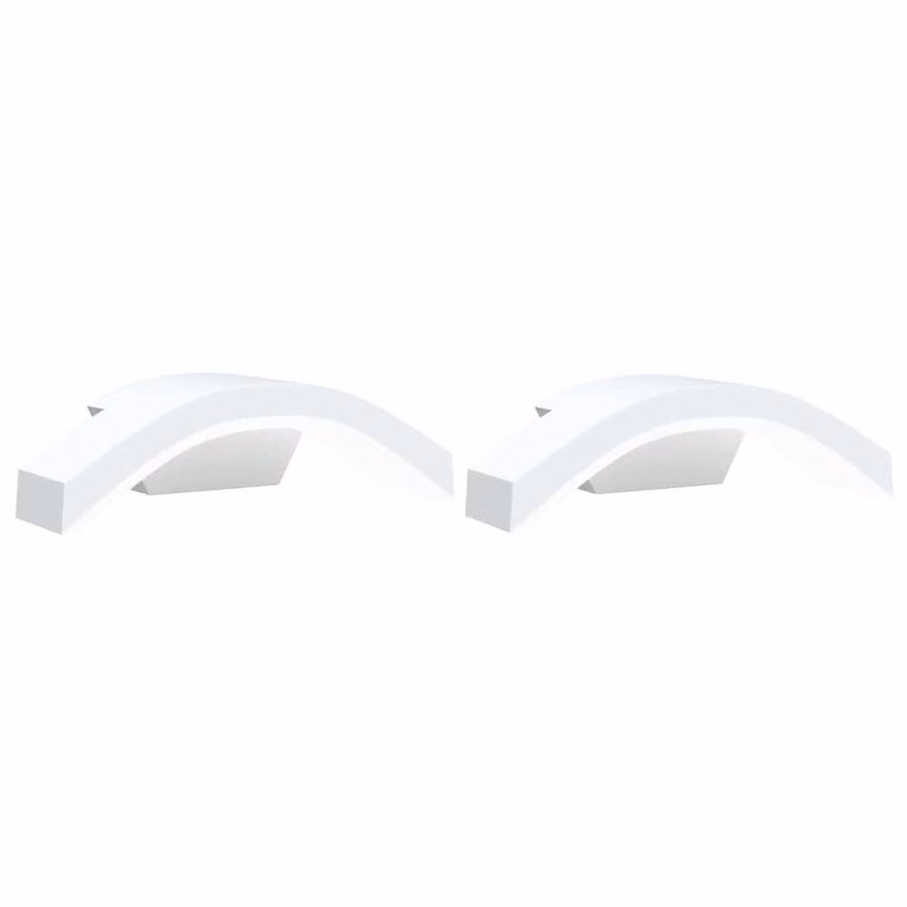 Berkfield Home Set of 2 White Modern Outdoor LED Wall Lights in Die-cast Aluminium – 2