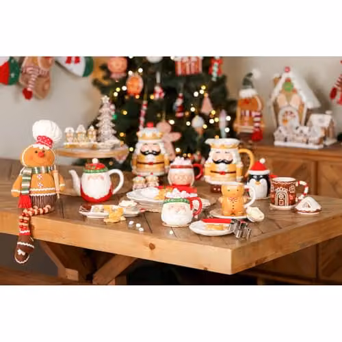 Widdop and Co Santa and Friends Gingerbread Man Ceramic Mug in Brown, White and Red – 4