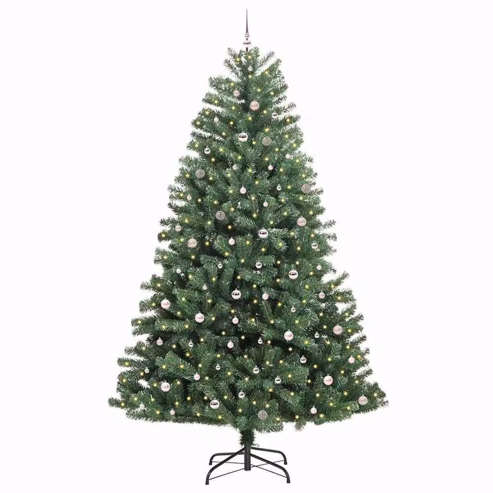 Berkfield Home Green Artificial Hinged Christmas Tree, Height: 300 cm – 3