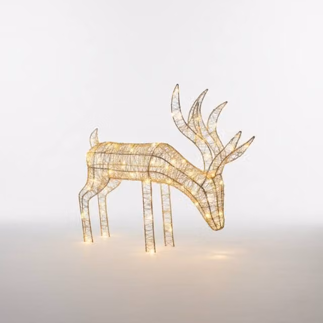 Pegdev Silver LED Christmas Reindeer Outdoor Decor with 200 Warm White Lights, Height: 43 cm – 1