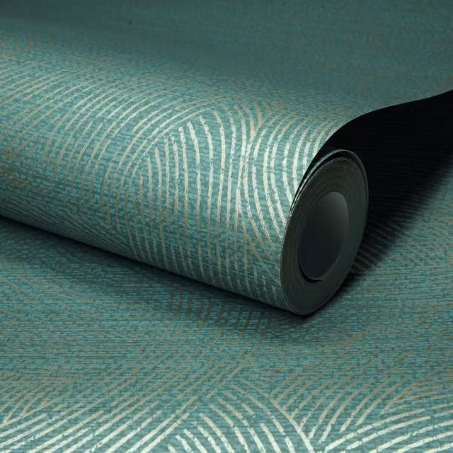 Grandeco Abstract Geometric Wallpaper in Green