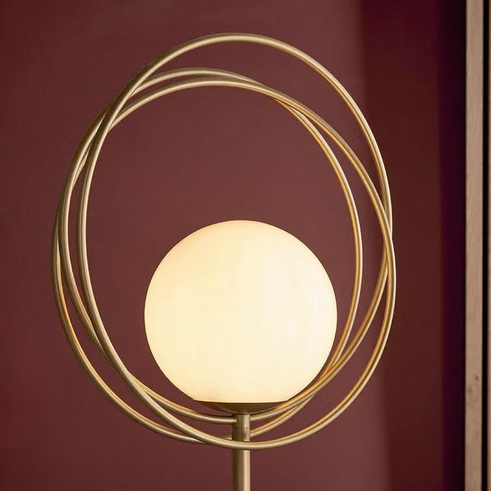 Netlighting BERGAMO Contemporary Glass Floor Lamp in Gold/Brass – 3