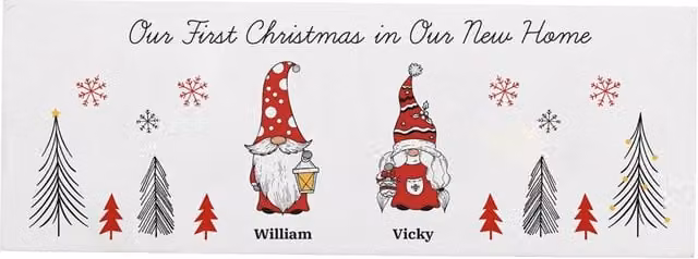 Personalised Memento Company Personalised Gonk Family Christmas Mantle Decoration in White