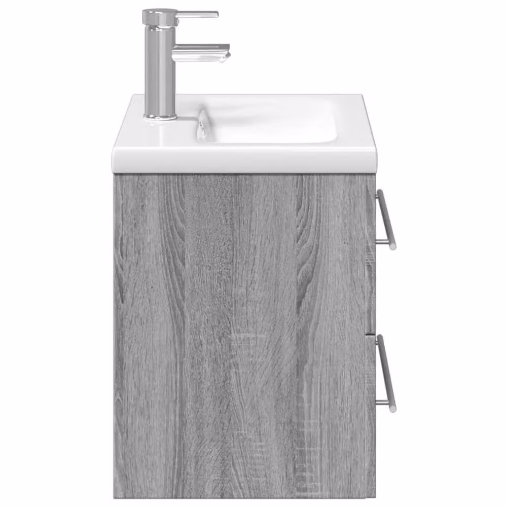Berkfield Home Bathroom Sink Cabinet with Built-in Basin in Grey Sonoma – 2