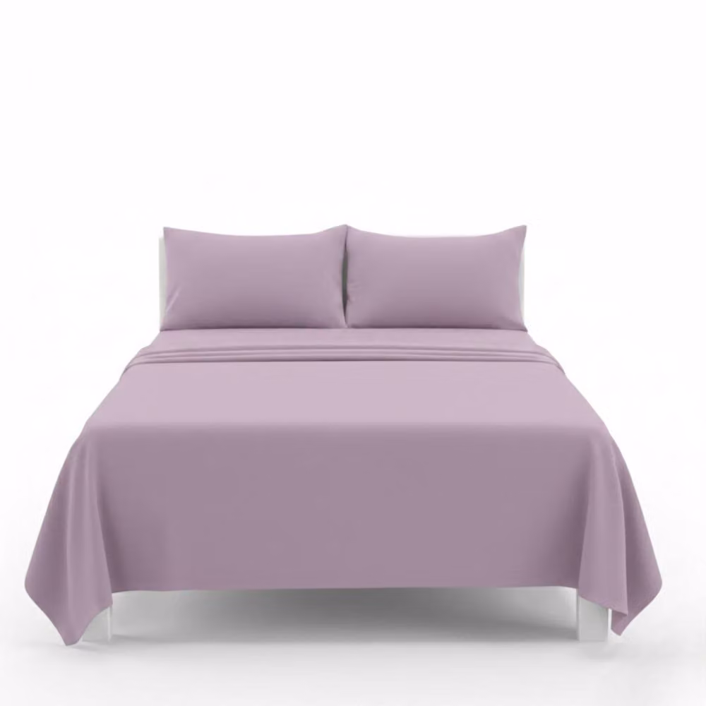 Snug City Easy Care Polycotton Flat Bed Sheet in Purple, King Size (180 x 200 cm) – 2