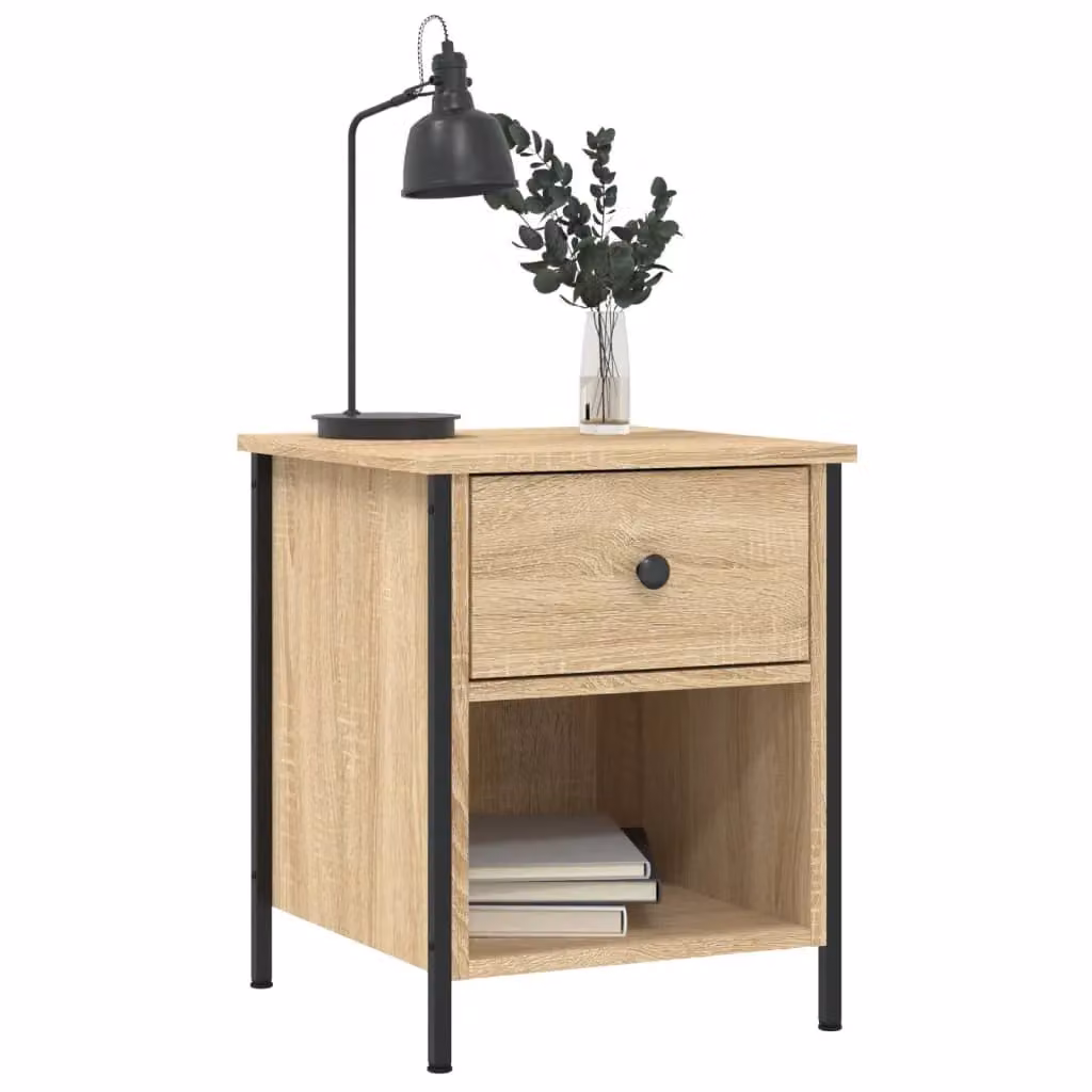 Berkfield Home Sonoma Oak Bedside Cabinet in Brown, W/D/H: 40 x 42 x 50 cm – 3