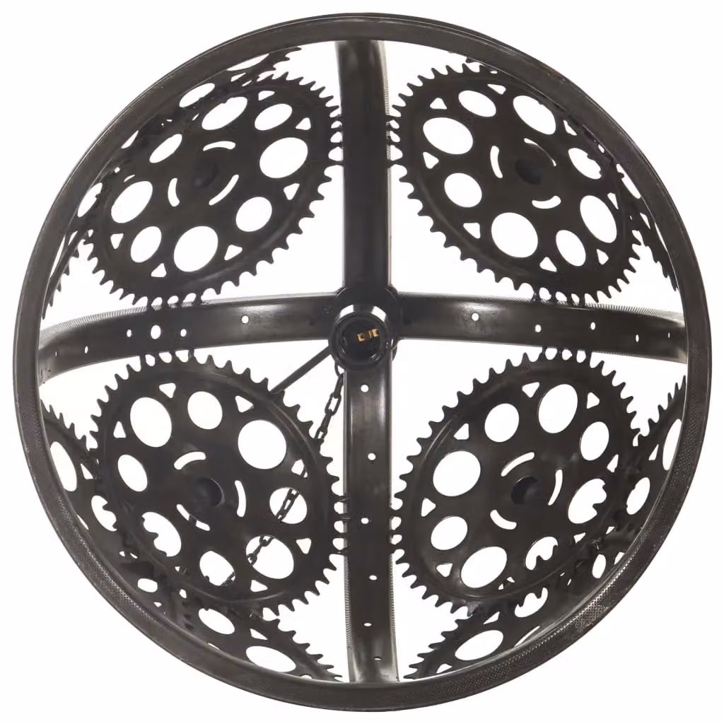 Berkfield Home Industrial Chain Wheel Design Ceiling Lamp, Black, Diameter: 45 cm, E27 – 3