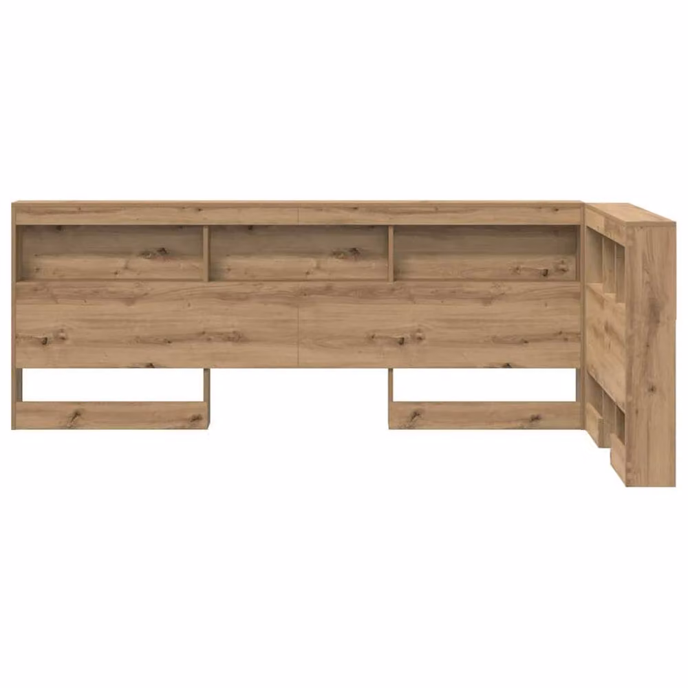 Berkfield Home Artisan Oak Storage Headboard with Integrated Shelf, Brown, Width: 90 cm – 3