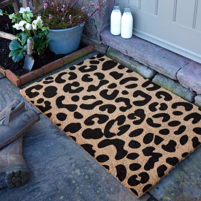 Artsy Mats Country Home Leopard Doormat in Beige, W: 60 cm, D: 90 cm – 1