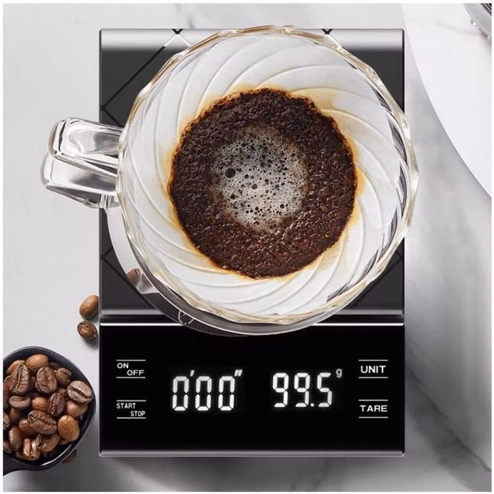 SPETLEK Digital Kitchen Coffee Scale with LED Timer, 3kg Capacity, 0.1g Precision, Black – 5