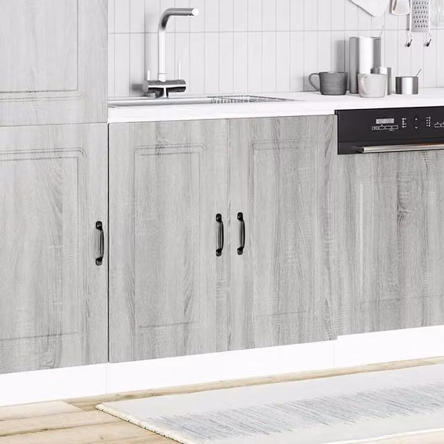 Berkfield Home Kalmar Sink Base Cabinet, Grey, W: 80 cm, D: 46 cm, H: 81.5 cm