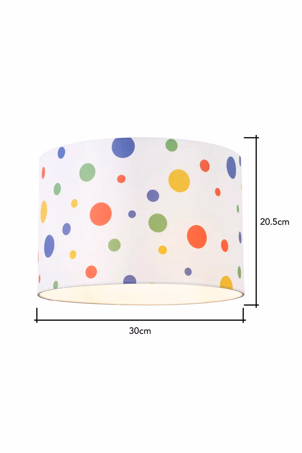 BHS Lighting Glow Dots Easy Fit Round Fabric Light Shade in White and Multicolour, Diameter: 30 cm, Height: 21 cm – 2
