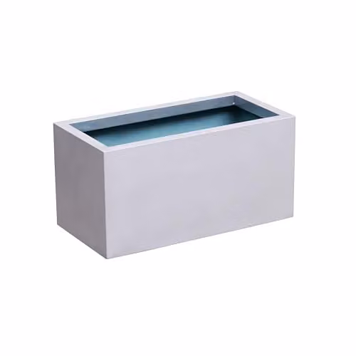 Primrose Galvanised Steel Rectangular Trough Planter, Silver, W: 64 cm, D: 30.48 cm