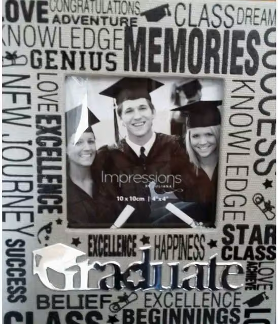 Widdop Gifts Graduation Grey Canvas Photo Frame