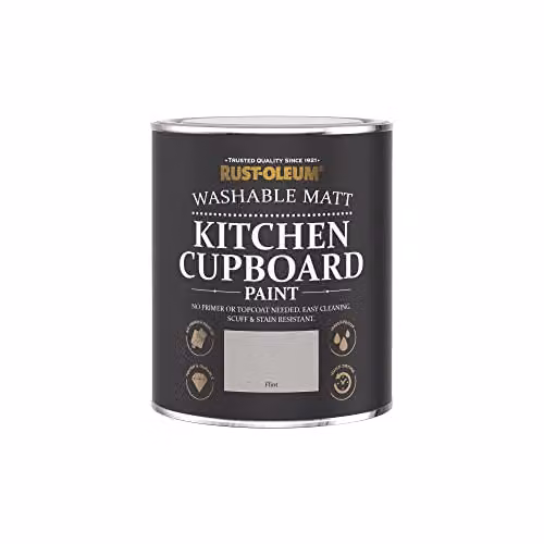 Rust-Oleum Water Based Kitchen Cupboard Paint in Matt Grey, 750ml – 3