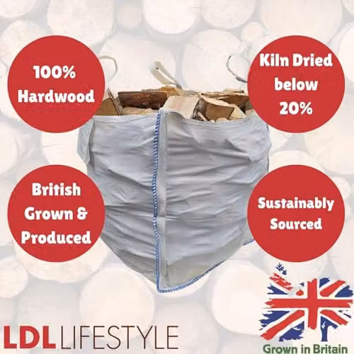 Warma Kiln Dried Hardwood Logs Bulk Firewood Mix of Oak, Ash and Beech, 20 kg – 2
