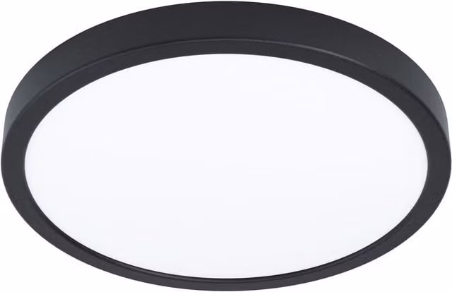 Loops Round Surface Mounted LED Wall and Ceiling Light, Black, Diameter: 28.5 cm, 20W, 3000K Warm White – 1