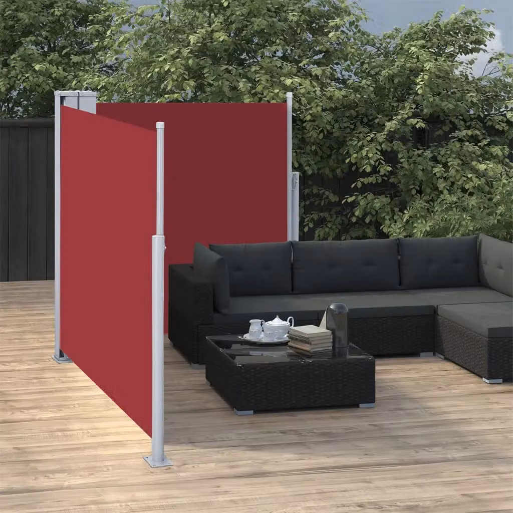 Berkfield Home Red Retractable Roller Side Awning, W: 120 cm, L: 600 cm – 3