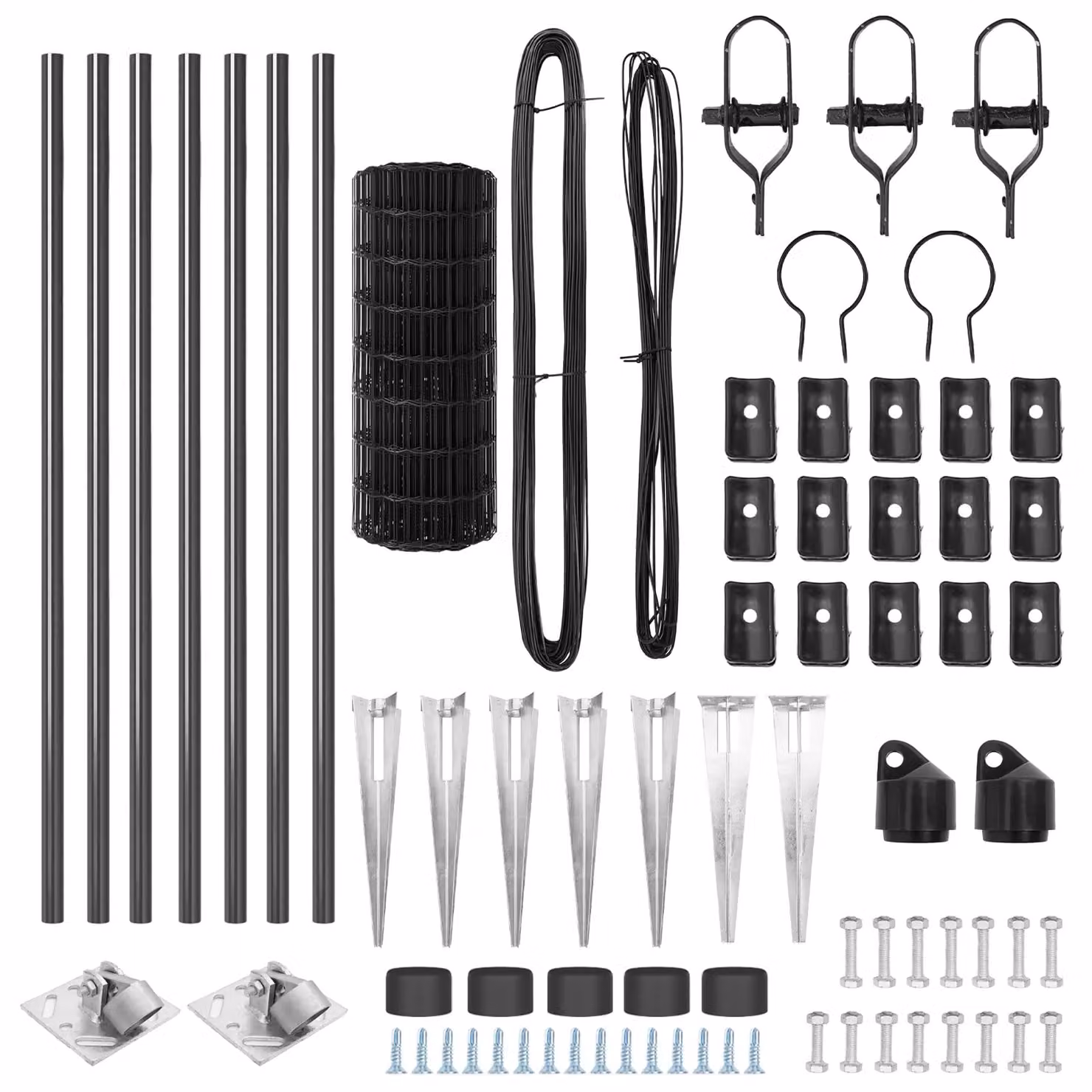 Berkfield Home Euro Fence with 7 Spike Posts, Galvanised Steel, Grey and Silver, W: 10 m, H: 0.8 m – 3