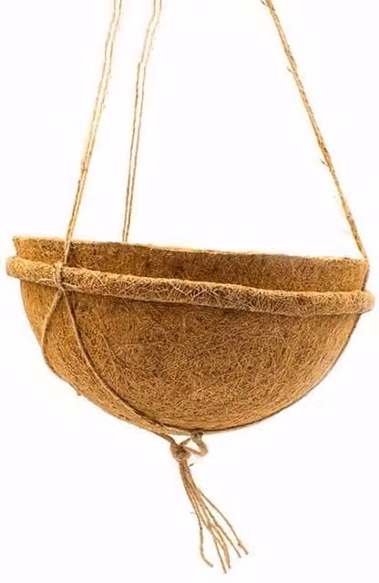 Coir Products Brown Hanging Basket Planter made from Coir, Jute and Rubber, W: 30 cm, L: 30 cm – 1