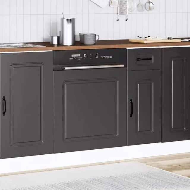 Berkfield Home Kalmar Decorative Dishwasher Panel, Black, W: 60 cm, D: 1.5 cm, H: 67 cm – 1
