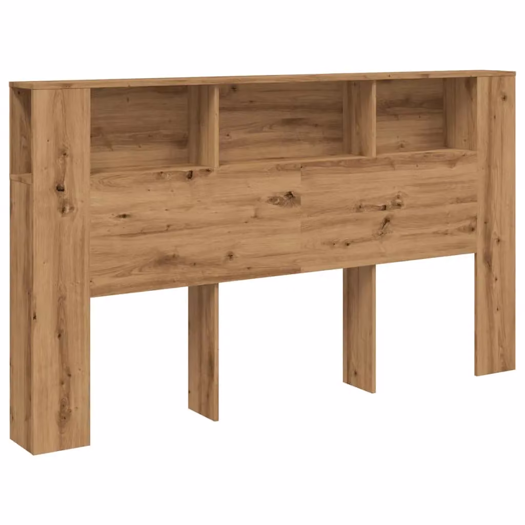 Berkfield Home Artisan Oak Headboard Cabinet in Brown, W/D/H: 180 x 18.5 x 102.5 cm – 2