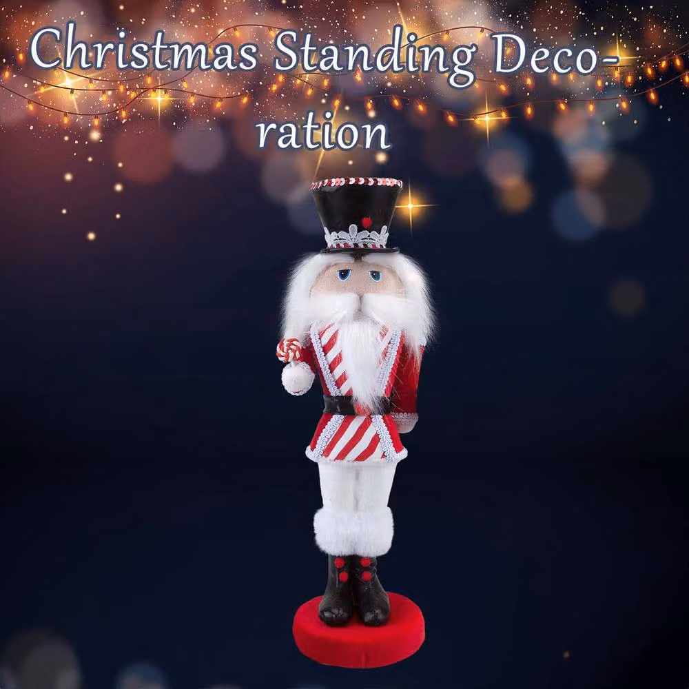 VFM e-Store Christmas Nutcracker Decoration, Multicolour Striped Freestanding Ornament, H 41 cm x W 13 cm x D 13 cm – 3