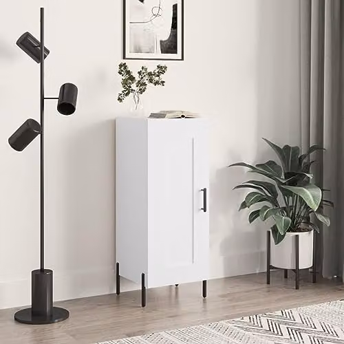 vidaXL Modern White Sideboard in Engineered Wood W/D/H: 34.5 x 34.5 x 90 cm – 2