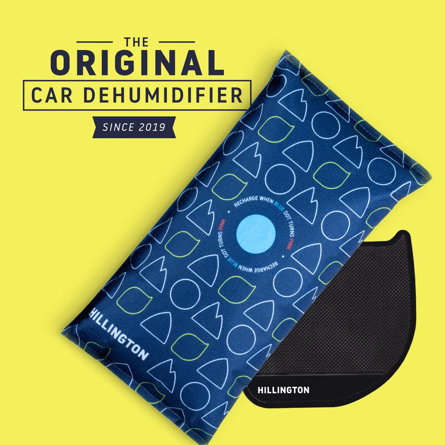 Hillington Car Dehumidifier Set with Blue Dashboard Anti-Slip Mounting Mat and 1kg Professional Moisture Absorber – 2