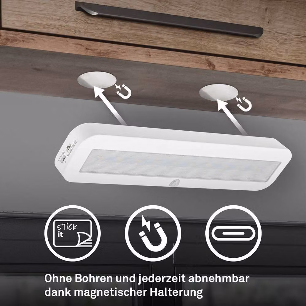 Briloner White Rechargeable LED Under Cabinet Light with Motion and Dusk Sensor, W/D/H: 30.5 x 6.5 x 2 cm – 5