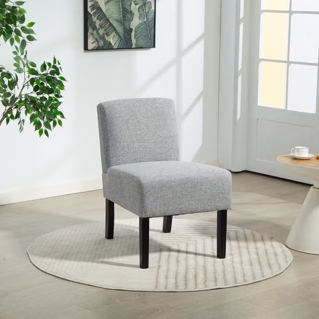Artemis Home Elara Fabric Armless Accent Chair in Grey