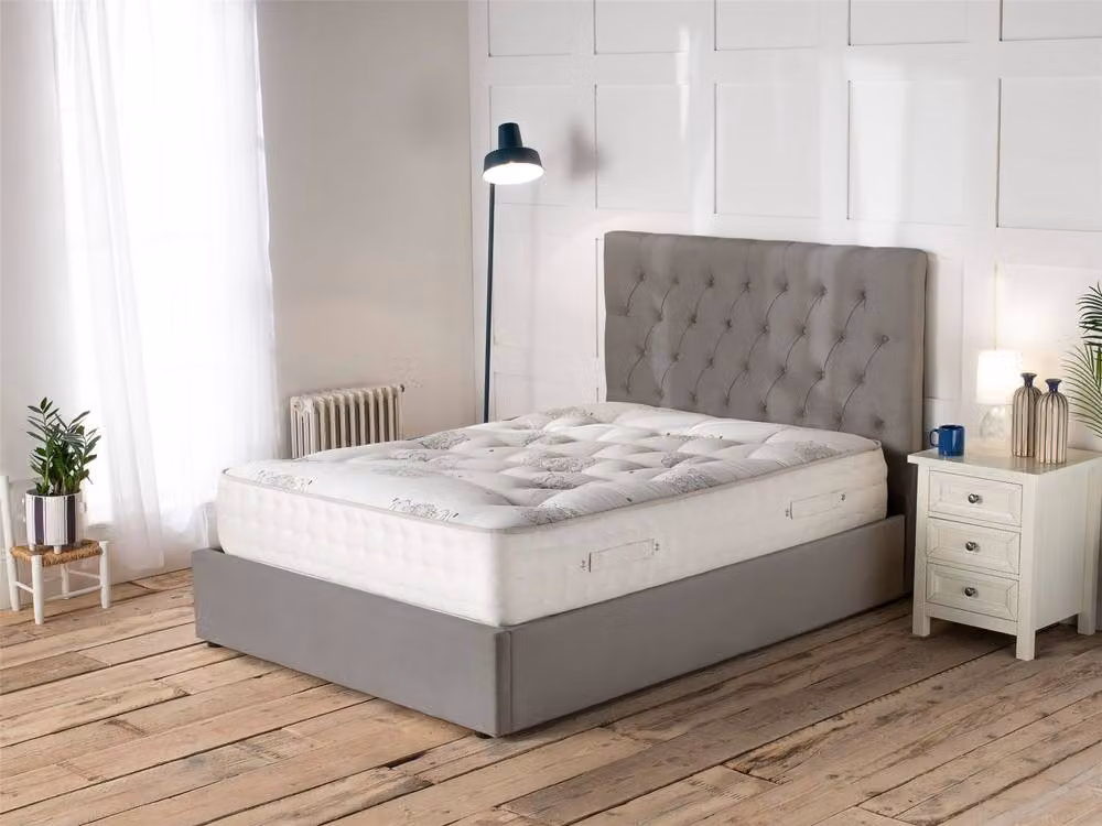 Snuggle Beds Elizabeth Charcoal Upholstered Storage Ottoman Bed Frame, Double, W: 140 cm, D: 200 cm – 6