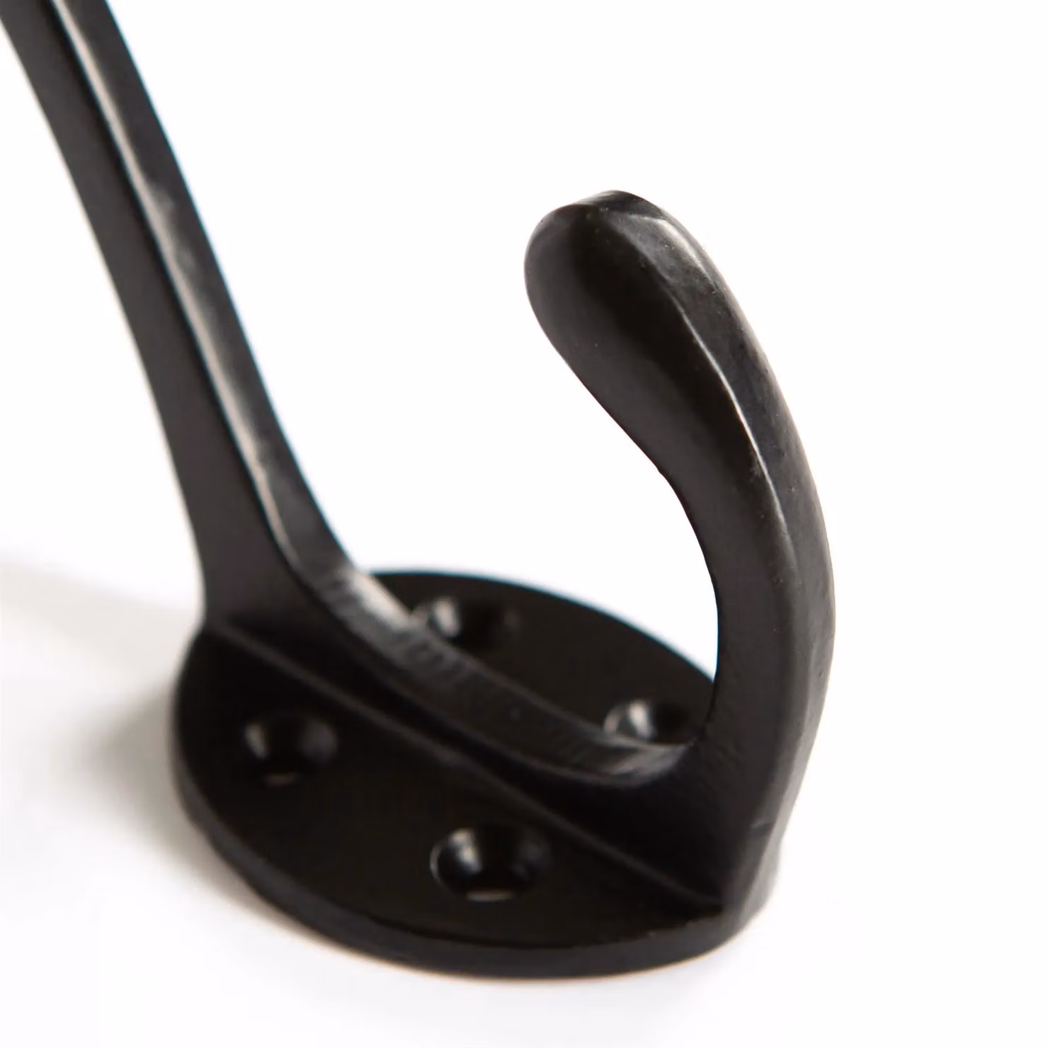 Hammer and Tongs Matt Black Powder-Coated Iron Wall Hook, H: 105 mm, Pack of 5 – 3