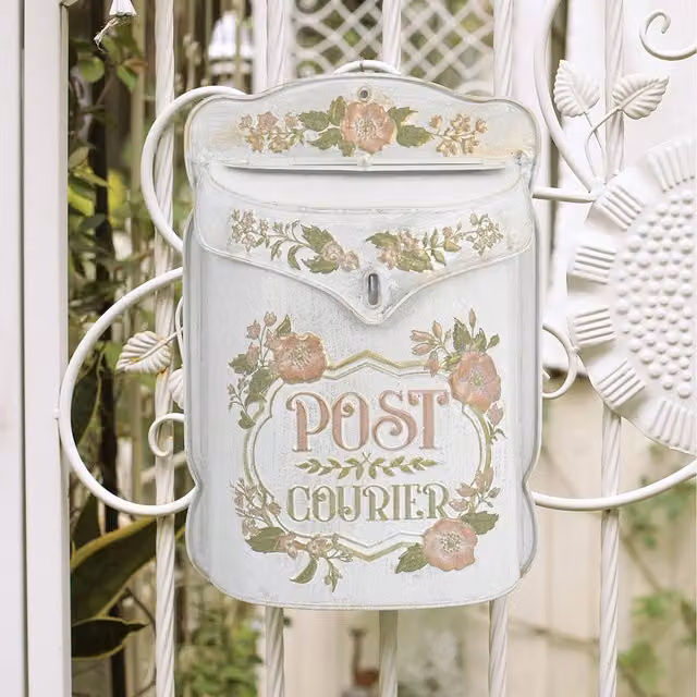 All Chic Rustic Letterbox for Home Decor in White and Pink
