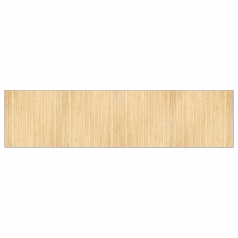 Berkfield Home Rectangular Bamboo Rug in Beige, W/D: 100 x 400 cm