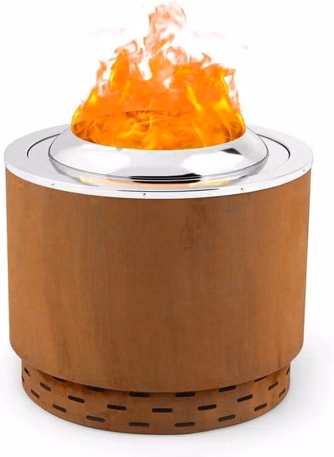 PAWNORA Brown Smokeless Fire Pit Bowl in Stainless Steel, Diameter: 49 cm – 1