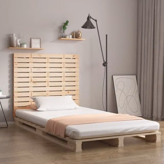 Berkfield Home Rustic Solid Wood Pine Wall Headboard, Brown, W: 96 cm, D: 3 cm, H: 91.5 cm