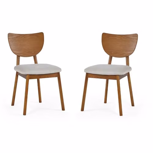 Julian Bowen Lowry Set of 2 Dining Chairs in Brown Cherry Ash, H 81 x W 54 x D 49 cm – 2