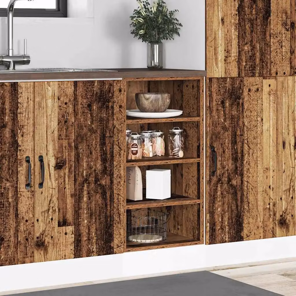 Berkfield Home Brown Rustic Kitchen Base Unit with Hinged Doors and Internal Shelves, W/D/H: 40 x 44.5 x 81.5 cm – 3