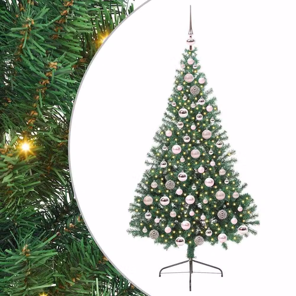 Berkfield Home Artificial Pre-lit Christmas Tree in Green, Height: 180 cm – 2