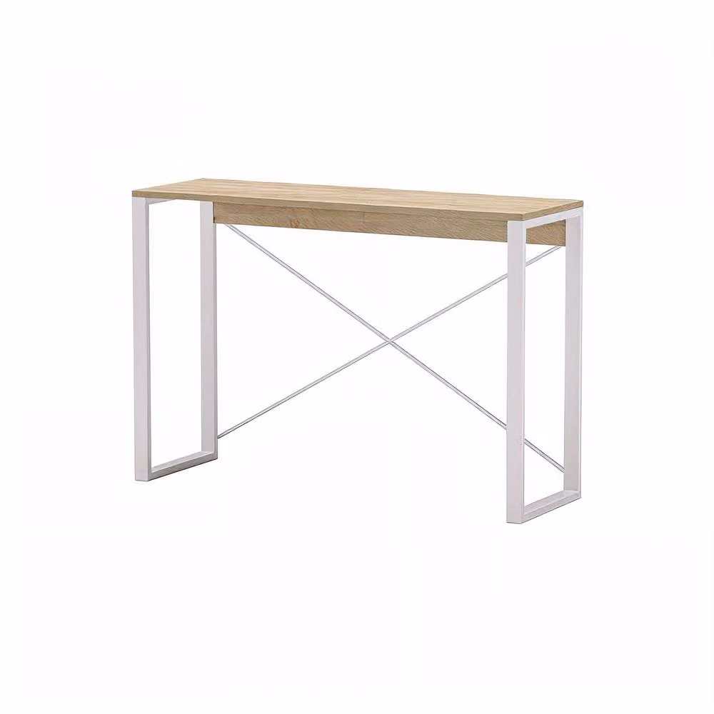 FWStyle Sonoma Oak and White Modern Rectangular Console Hallway Table – 2