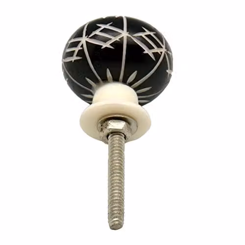 Nicola Spring Polished Black Resin Cabinet Knobs, Pack of 6 – 2