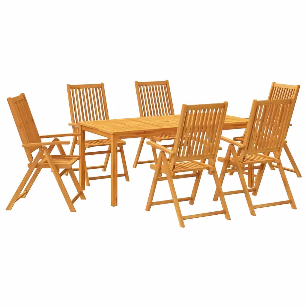 Berkfield Home 7 Piece Garden Dining Set in Brown Solid Acacia Wood – 2
