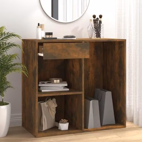 vidaXL Modern Cosmetic Cabinet in Smoked Oak, W/D/H: 80 x 40 x 75 cm – 2