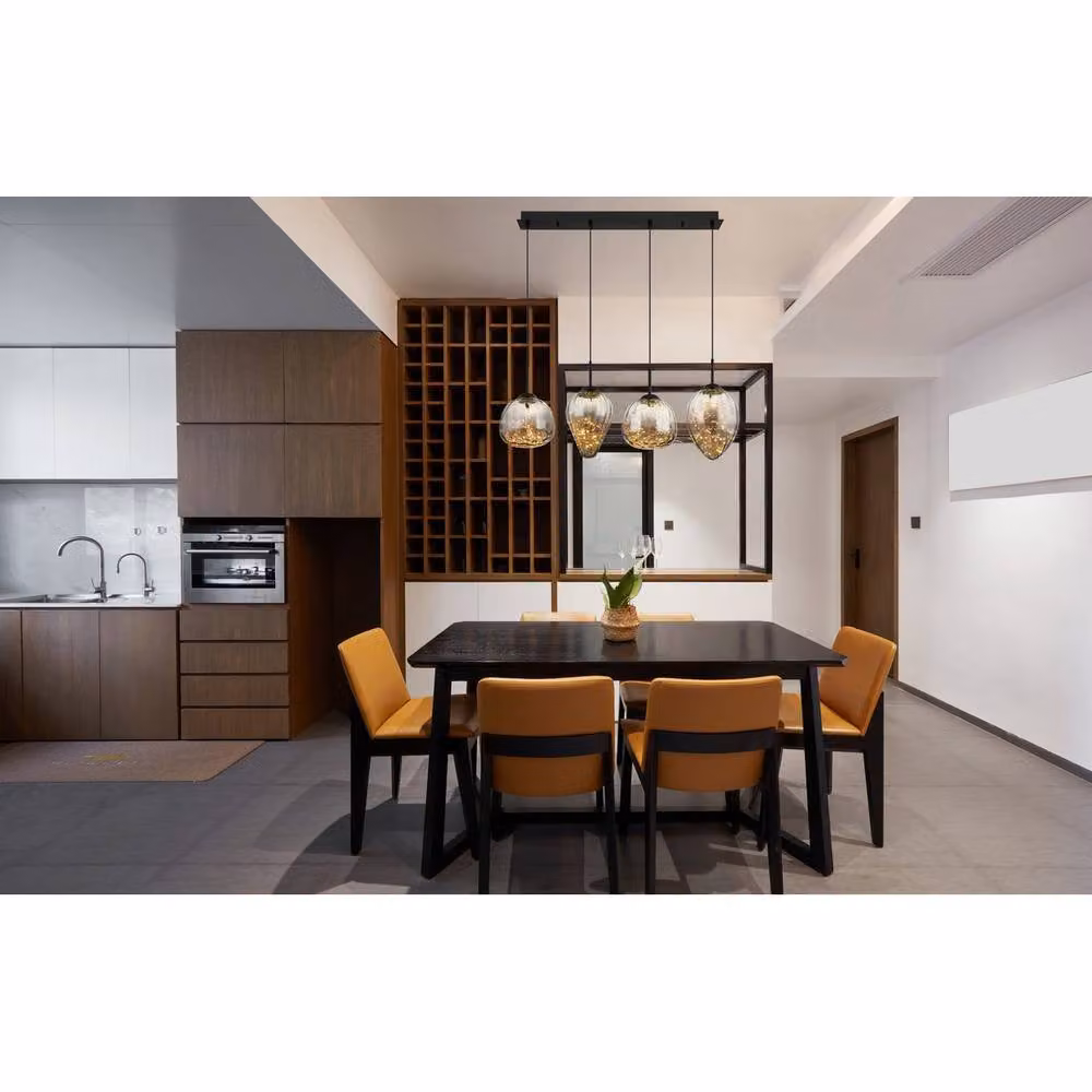 Netlighting Firefly Bar Pendant Light with Matt Black Metal and Smoke Glass Shade, 4x LED 3000K Warm White – 2