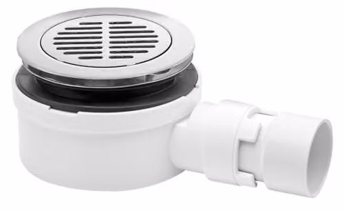 McAlpine Round Stainless Steel Shower Trap in White and Silver, H: 5.3 cm, W: 11.0 cm, D: 5.3 cm – 3