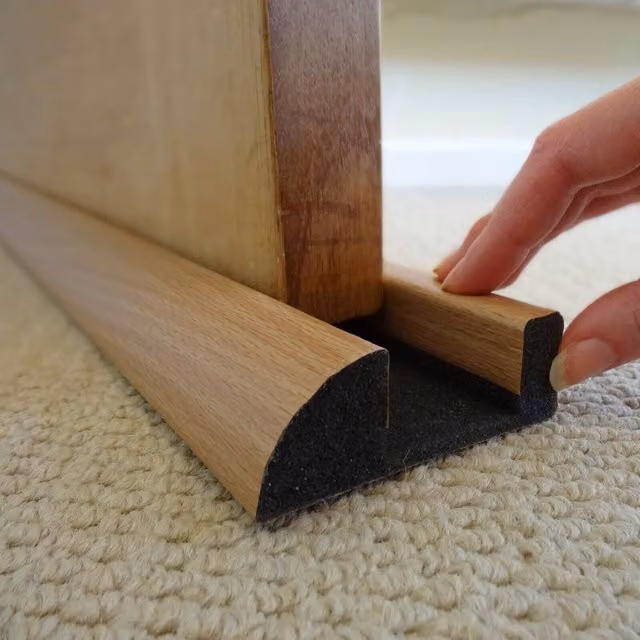 Stormguard Grey Wood Effect Twin Foam Internal Under Door Draught Excluder, Width: 91.4 cm