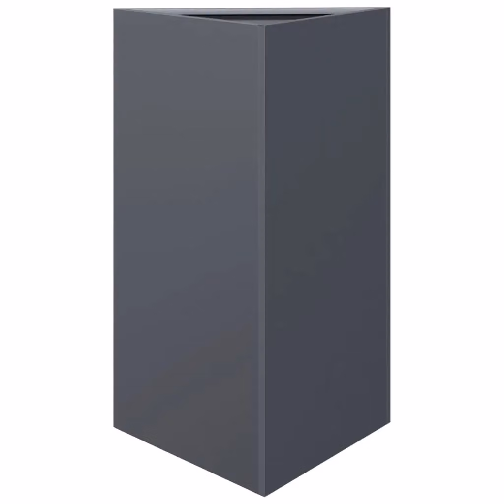 Berkfield Home Garden Triangular Steel Planters, 2 Piece Set, Anthracite and Black, W: 50 cm, D: 43 cm, H: 75 cm – 3