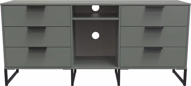 Ready Assembled 2 U Fuji 6 Drawer Sideboard in Pale Green – 1